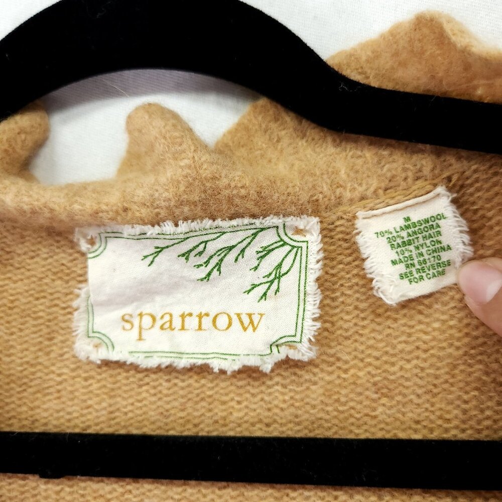 Anthropologie Sparrow Duster Cardigan Lambswool Angora Blend Beige Size Medium - Picture 6 of 14